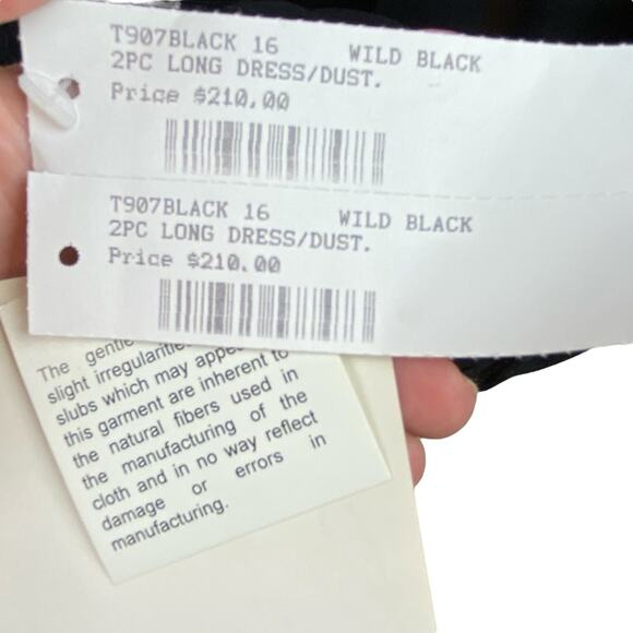 Vintage Benjamin A. Sheer Button Front Duster Size 16 Black Maxi New With Tags - Picture 5 of 7